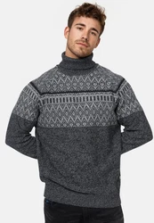 Indicode Strickpullover INThomus Dunkelgrau/Grau/Dunkelblau