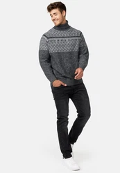 Indicode Strickpullover INThomus Dunkelgrau/Grau/Dunkelblau