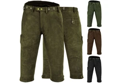 German Wear Lederhose GW600 Jagd Dunkelgrün/Khaki