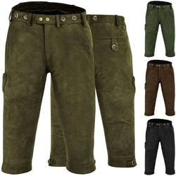 German Wear Lederhose GW600 Jagd Dunkelgrün/Khaki