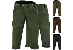 German Wear Lederhose GW600 Jagd Dunkelgrün/Khaki