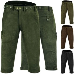 German Wear Lederhose GW600 Jagd Dunkelgrün/Khaki
