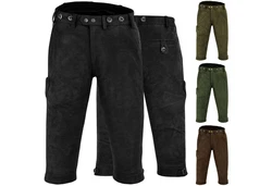 German Wear Lederhose GW600 Jagd Dunkelgrün/Khaki