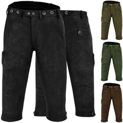 German Wear Lederhose GW600 Jagd Dunkelgrün/Khaki