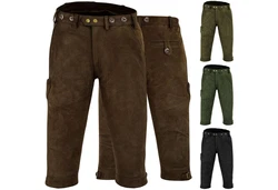 German Wear Lederhose GW600 Jagd Dunkelgrün/Khaki