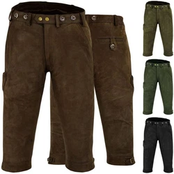 German Wear Lederhose GW600 Jagd Dunkelgrün/Khaki