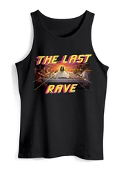 Neverless Herren Tanktop Techno The Last Rave Parodie Rot/Braun