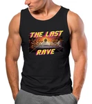 Neverless Herren Tanktop Techno The Last Rave Parodie Rot/Braun