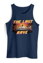 Neverless Herren Tanktop Techno The Last Rave Parodie Rot/Dunkelblau/Braun/Blau
