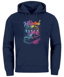 Hoodie Hoodie Herren Miami Beach USA Oldtimer Car Palmen Print Fashion