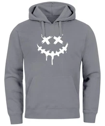 Hoodie Hoodie Herren Bedruckt Techwear Fashion Streetstyle Smiling Face
