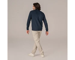 LIVING CRAFTS Strickjacke PAAVO (GOTS zertifiziert) Dunkelblau/Blau