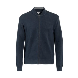 LIVING CRAFTS Strickjacke PAAVO (GOTS zertifiziert) Dunkelblau/Blau