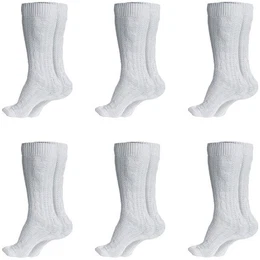 Trachtensocken GW200 Wei Paar (6-Paar) Trachtensocken Trachtenstrmpfe Zopfmuster 40cm