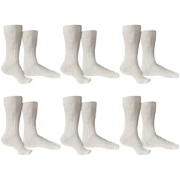 Trachtensocken GW200 Natur Paar (6-Paar) Trachtensocken Trachtenstrmpfe Zopfmuster 40cm