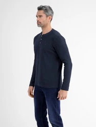 LERROS Langarmshirt Serafino Dunkelblau