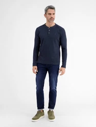 LERROS Langarmshirt Serafino Dunkelblau