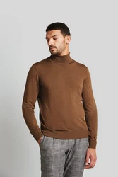 bugatti Rollkragenpullover Braun/Orange/Dunkelbraun