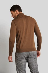 bugatti Rollkragenpullover Braun/Orange/Dunkelbraun