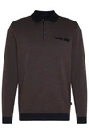 bugatti Langarm-Poloshirt Bordeaux/Dunkelbraun/Grau/Schwarz/Braun/Dunkelrot/Dunkelgrau