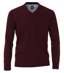 Redmond V-Ausschnitt Pullover Dunkelrot/Bordeaux/Rot