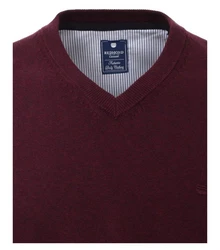 Redmond V-Ausschnitt Pullover Dunkelrot/Bordeaux/Rot