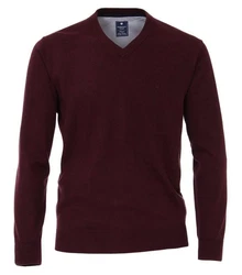 Redmond V-Ausschnitt Pullover Dunkelrot/Bordeaux/Rot