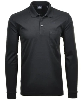 RAGMAN Langarm-Poloshirt Polo Softknit Grau/Schwarz/Dunkelgrau/Dunkelblau RAGMAN Langarm-Poloshirt Polo Softknit Grau/Schwarz/Dunkelgrau/Dunkelblau