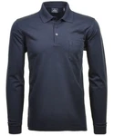 RAGMAN Langarm-Poloshirt Polo Softknit Dunkelblau/Blau