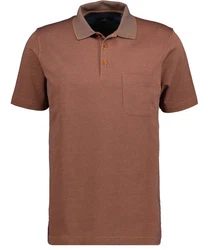 RAGMAN Poloshirt Softknit Braun/Rot/Orange