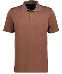 RAGMAN Poloshirt Softknit Braun/Rot/Orange