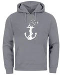 Neverless Hoodie Herren Trend Anker Vögel Motiv Norden Meer Dunkelblau/Grau/Hellgrau/Dunkelgrau