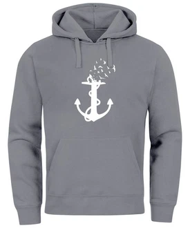 Neverless Hoodie Herren Trend Anker Vögel Motiv Norden Meer Dunkelblau/Grau/Hellgrau/Dunkelgrau Neverless Hoodie Herren Trend Anker Vögel Motiv Norden Meer Dunkelblau/Grau/Hellgrau/Dunkelgrau