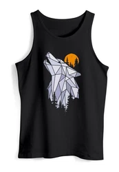 Neverless Tanktop Herren Tank-Top Shirt Polygon Print Wolf Wald Outdoor Adventure Natur Grau/Schwarz/Lila/Gelb/Rot