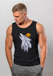 Neverless Tanktop Herren Tank-Top Shirt Polygon Print Wolf Wald Outdoor Adventure Natur Grau/Schwarz/Lila/Gelb/Rot