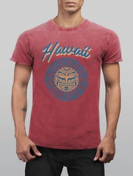 Neverless Print-Shirt Herren T-Shirt Hawaii Tattoo Tribal Maui Ethno Style Rot/Dunkelrot/Bordeaux