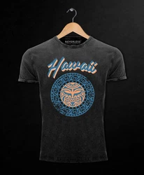 Neverless Print-Shirt Herren T-Shirt Hawaii Tattoo Tribal Maui Ethno Style Blau/Gelb/Dunkelblau