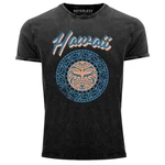 Neverless Print-Shirt Herren T-Shirt Hawaii Tattoo Tribal Maui Ethno Style Blau/Gelb/Dunkelblau