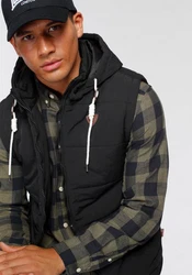 Lonsdale Zip-Up Weste Polmear Hellblau/Schwarz/Orange
