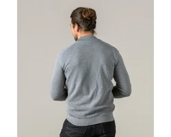 LIVING CRAFTS Strickjacke PAAVO (GOTS zertifiziert) Hellgrau/Grau