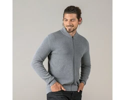 LIVING CRAFTS Strickjacke PAAVO (GOTS zertifiziert) Hellgrau/Grau