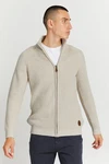 !Solid Strickjacke SDXenos Cardigan mit Troyerkragen Khaki/Beige/Braun