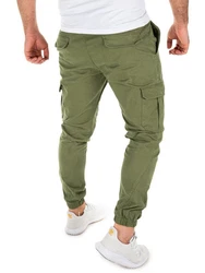 Yazubi Cargohose Elijah Cargo Chino Tapered-Form Dunkelgrün/Khaki