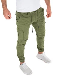 Yazubi Cargohose Elijah Cargo Chino Tapered-Form Dunkelgrün/Khaki