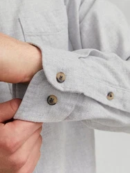 JACK & JONES Hemd 'JJEClassic' Grau/Hellgrau