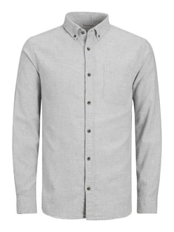 JACK & JONES Hemd 'JJEClassic' Grau/Hellgrau