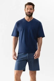 Pyjamaoberteil Serie Melton Uni, gestreift (1-tlg)