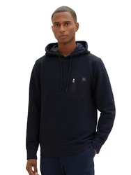 TOM TAILOR Hoodie QUILTED HOODIE Dunkelblau/Blau