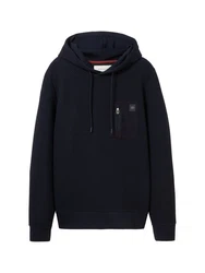 TOM TAILOR Hoodie QUILTED HOODIE Dunkelblau/Blau