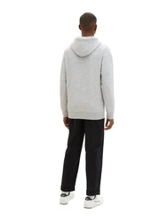TOM TAILOR Hoodie QUILTED HOODIE Grau/Hellgrau/Weiß/Schwarz